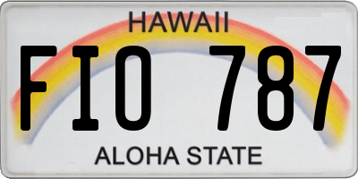 HI license plate FIO787