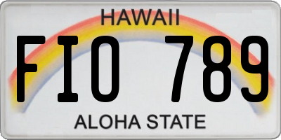 HI license plate FIO789
