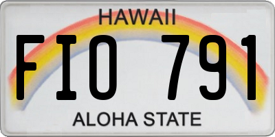 HI license plate FIO791