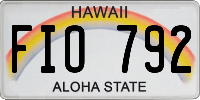 HI license plate FIO792