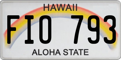 HI license plate FIO793