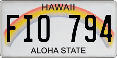 HI license plate FIO794