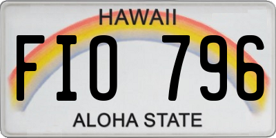 HI license plate FIO796