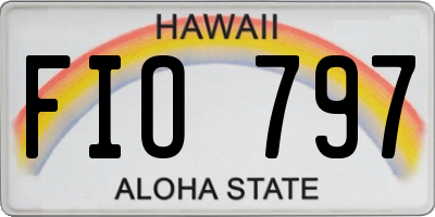 HI license plate FIO797