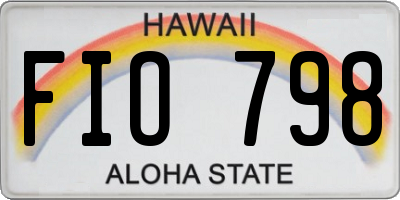 HI license plate FIO798