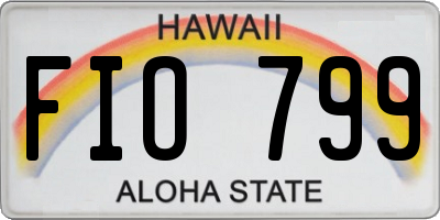 HI license plate FIO799