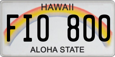 HI license plate FIO800
