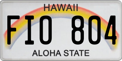 HI license plate FIO804