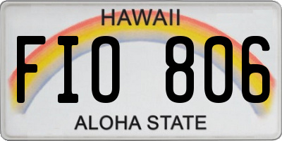 HI license plate FIO806