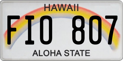 HI license plate FIO807