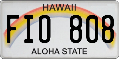 HI license plate FIO808