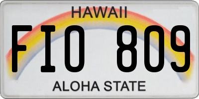 HI license plate FIO809