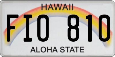 HI license plate FIO810