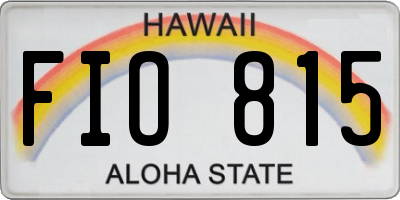HI license plate FIO815