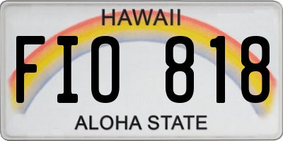 HI license plate FIO818