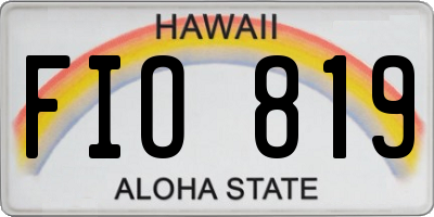 HI license plate FIO819