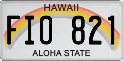HI license plate FIO821