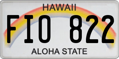 HI license plate FIO822