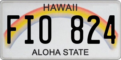 HI license plate FIO824