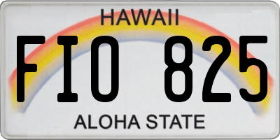 HI license plate FIO825