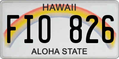 HI license plate FIO826