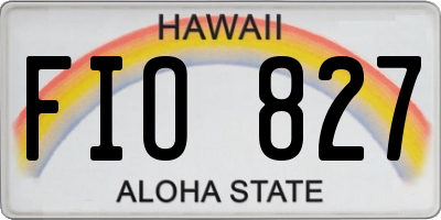 HI license plate FIO827