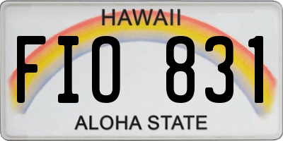 HI license plate FIO831