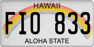 HI license plate FIO833