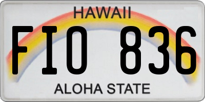 HI license plate FIO836