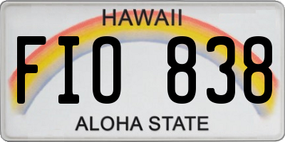 HI license plate FIO838