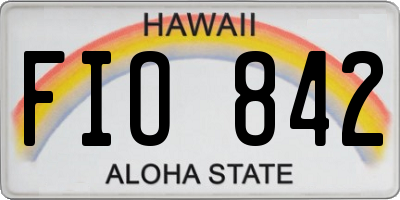 HI license plate FIO842