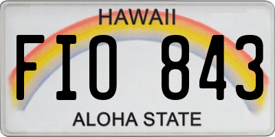 HI license plate FIO843
