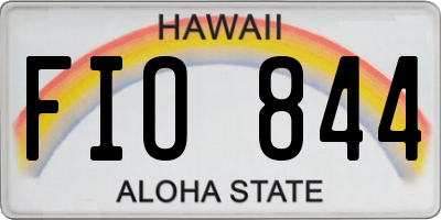 HI license plate FIO844