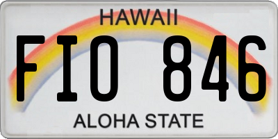 HI license plate FIO846