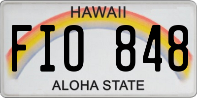 HI license plate FIO848