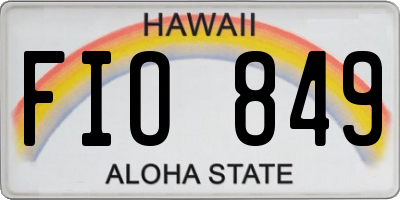 HI license plate FIO849