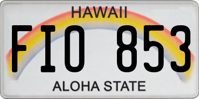 HI license plate FIO853