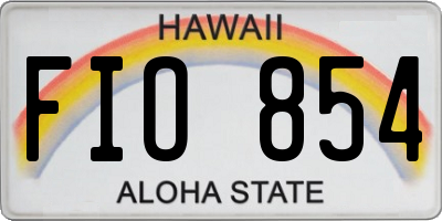 HI license plate FIO854
