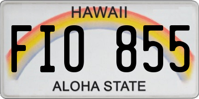 HI license plate FIO855