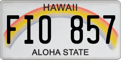 HI license plate FIO857