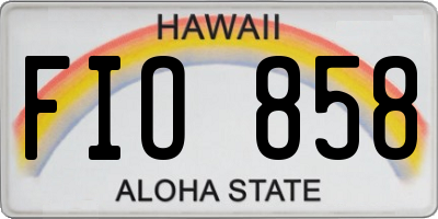 HI license plate FIO858