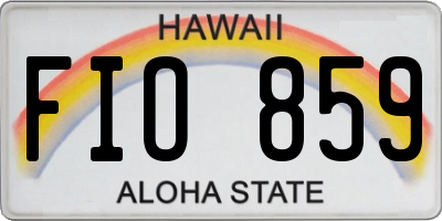 HI license plate FIO859