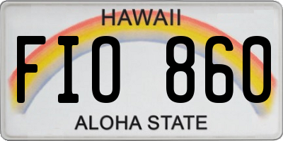 HI license plate FIO860