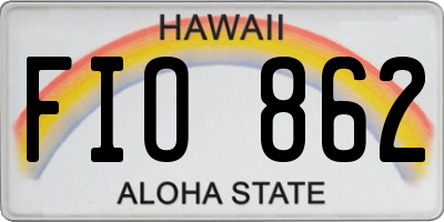 HI license plate FIO862