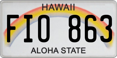 HI license plate FIO863