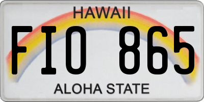 HI license plate FIO865