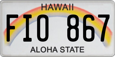 HI license plate FIO867