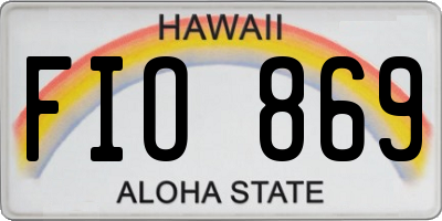 HI license plate FIO869