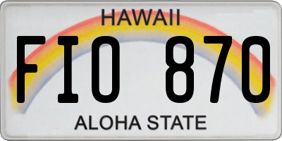 HI license plate FIO870