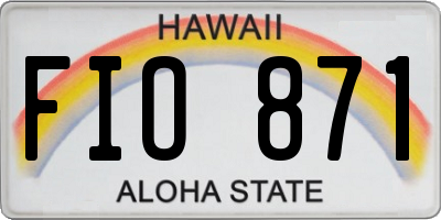 HI license plate FIO871